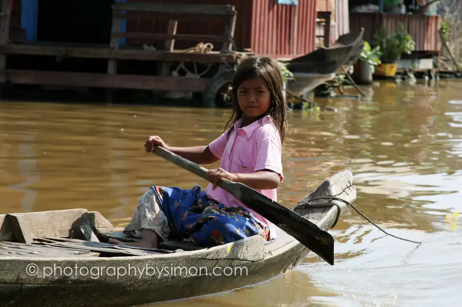 Cambodia boat girl Exlcusive travel print