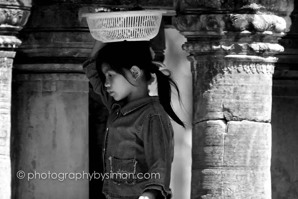 Cambodia Girl Working – Black and White Exlcusive travel print